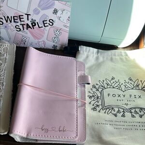 🎀Foxy Fix Pink Leather Notebook Cover✨